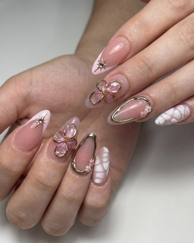 Natural nail care and colour change at Unique Nails, London ON